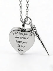 Heart Cremation Pendant with Hidden Photo Projection