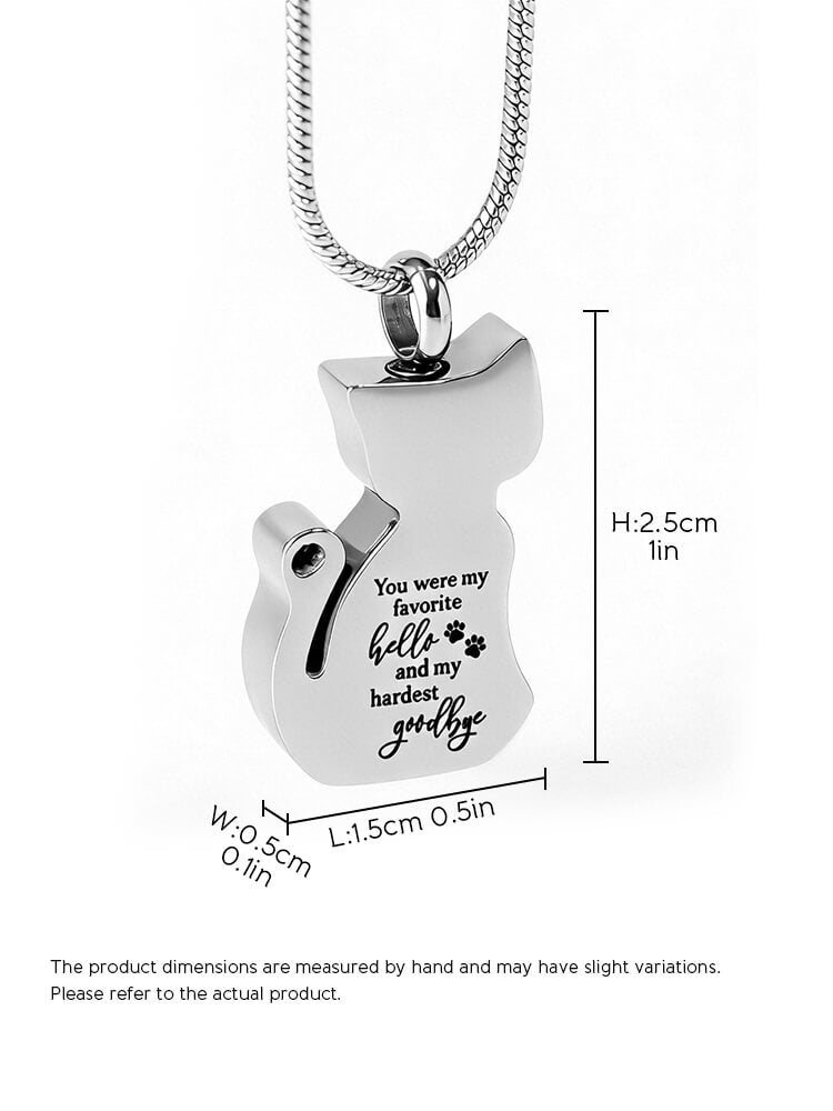 Personalized Cat Urn Necklace with Name