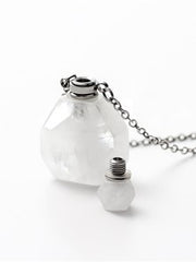 Natural White Crystal Cremation Pendant