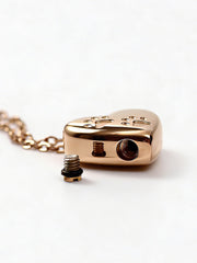 Personalized Rose Gold Heart Paw Print Urn Necklace