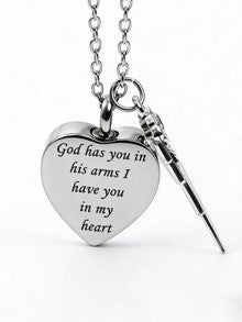 Heart Cremation Pendant with Hidden Photo Projection