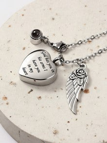 Heart Cremation Pendant with Hidden Photo Projection