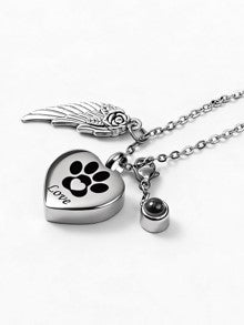 Heart Cremation Pendant with Hidden Photo Projection