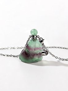 Raw Natural Crystal Urn Necklace for Pet Ashes