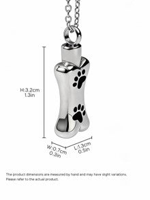 Dog Bone Urn Necklace with Paw Print