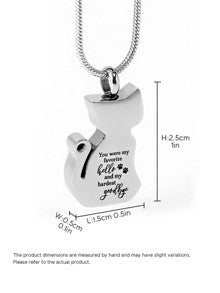 Personalized Cat Urn Necklace with Name