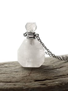 Natural White Crystal Cremation Pendant