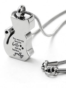 Personalized Cat Urn Necklace with Name
