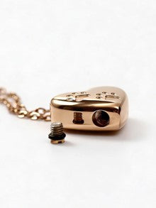 Personalized Rose Gold Heart Paw Print Urn Necklace
