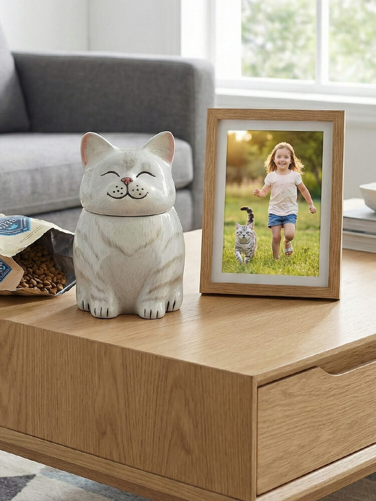 American Shorthair Cat Pet Urn|  Ceramic Cat Urn Memorial |Handmade