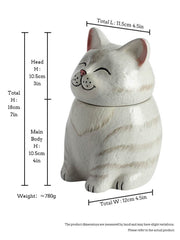 American Shorthair Cat Urn for Ashes | Handmade Ceramic Pet Memorial Urn