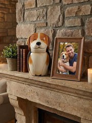 Beagle Pet Urn | Ceramic Dog Urn Memorial | Handmade