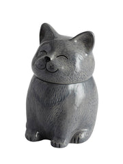 Russian Blue Cat Pet Urn | Ceramic Cat Urn Memorial | Handmade
