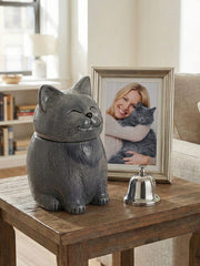 Russian Blue Cat Pet Urn | Ceramic Cat Urn Memorial | Handmade