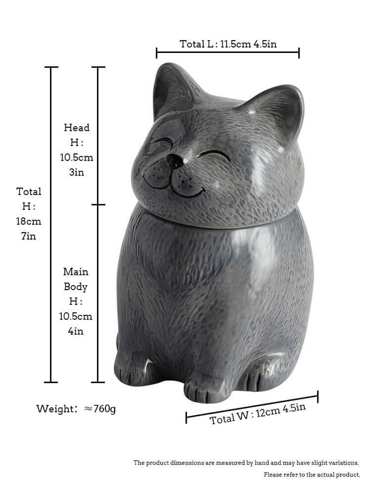 Russian Blue Cat Pet Urn | Ceramic Cat Urn Memorial | Handmade