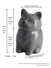 British Shorthair Blue Cat Urn for Ashes | Handmade Ceramic Pet Memorial Urn