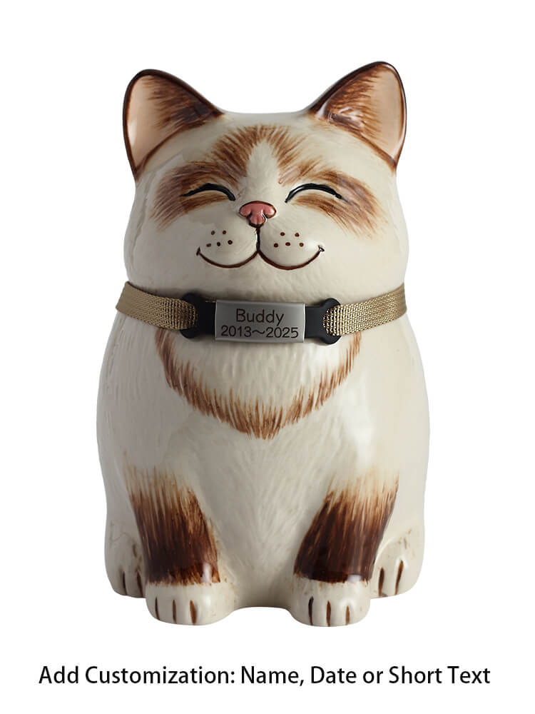 Ragdoll Cat Pet Urn|  Ceramic Cat Urn Memorial |Handmade