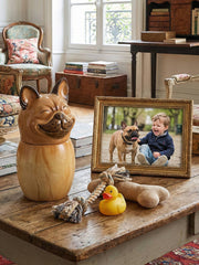 French Bulldog Pet Urn | Ceramic Dog Urn Memorial | Handmade