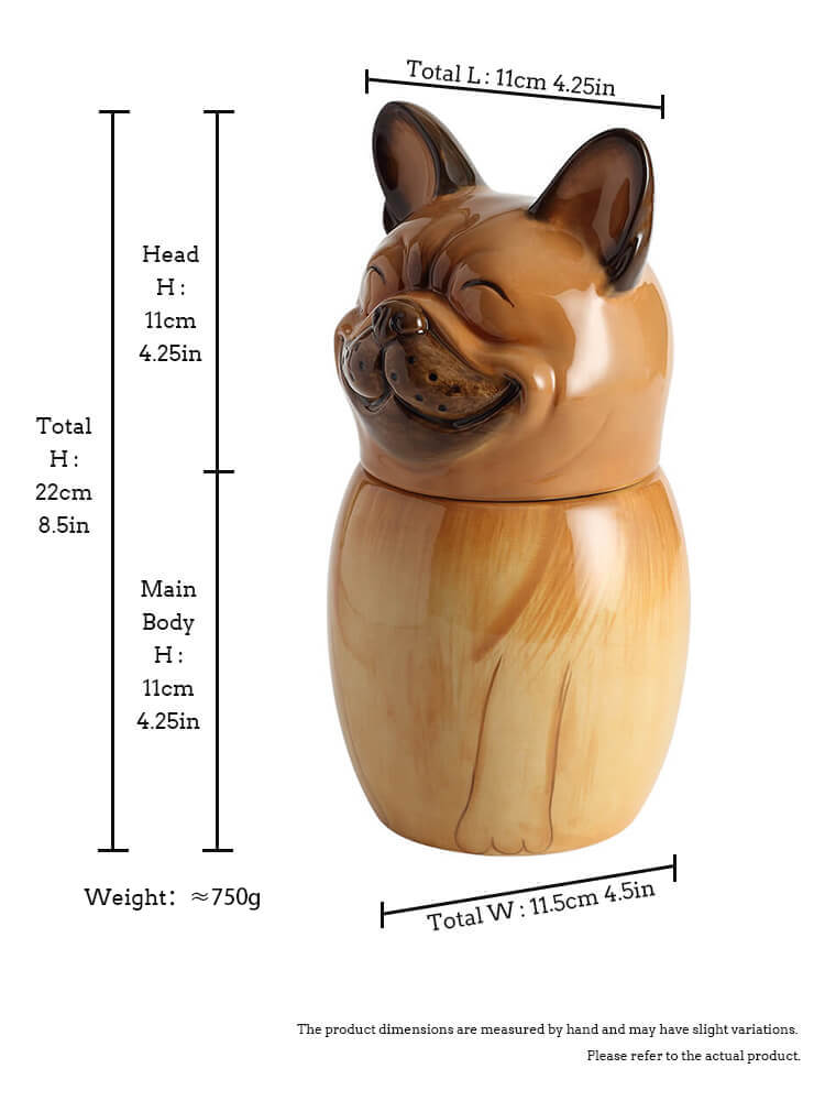 French Bulldog Pet Urn | Ceramic Dog Urn Memorial | Handmade