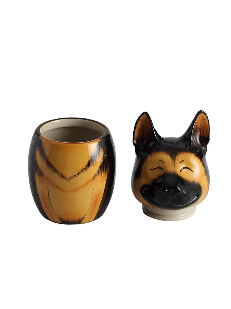 German Shepherd Dog Pet Urn | Ceramic Dog Urn Memorial | Handmade