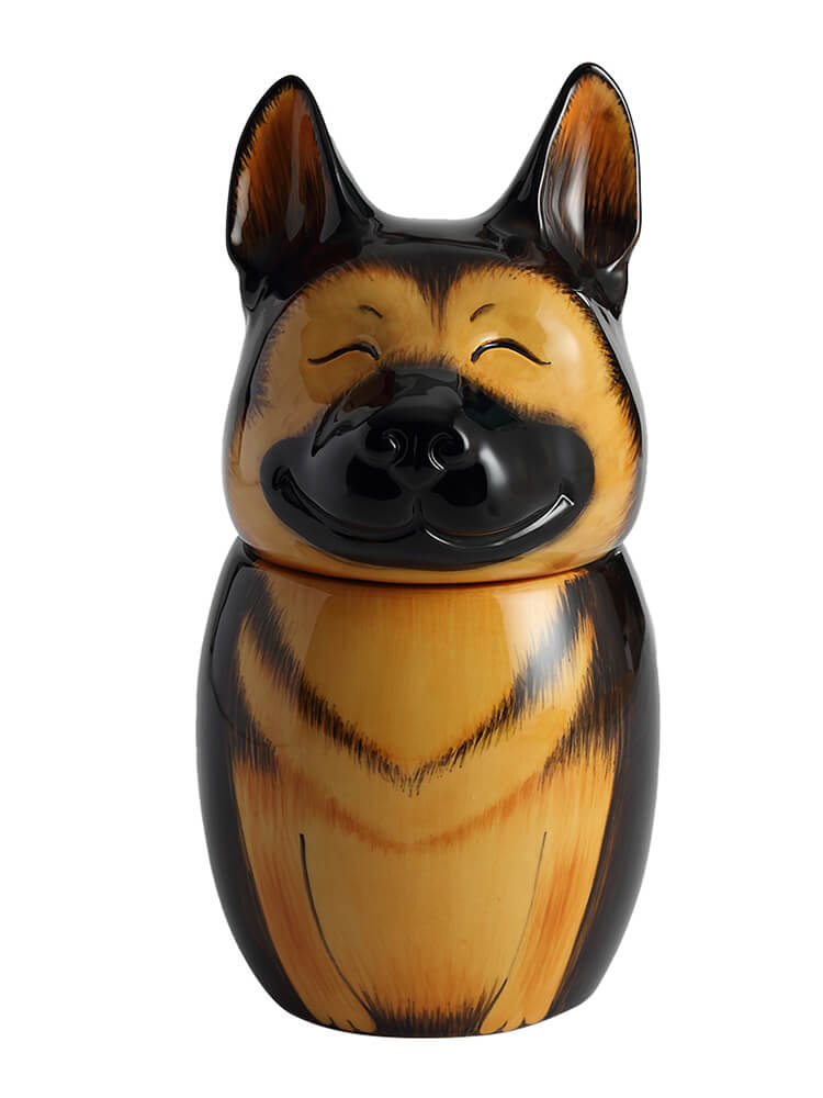German Shepherd Dog Pet Urn | Ceramic Dog Urn Memorial | Handmade