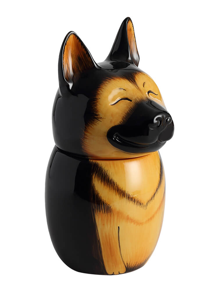 German Shepherd Dog Pet Urn | Ceramic Dog Urn Memorial | Handmade