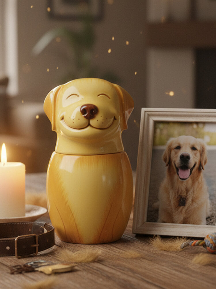 Labrador Retriever Pet Urn | Ceramic Dog Urn Memorial | Handmade