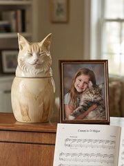 Maine Coon Cat Pet Urn | Ceramic Cat Urn Memorial | Handmade