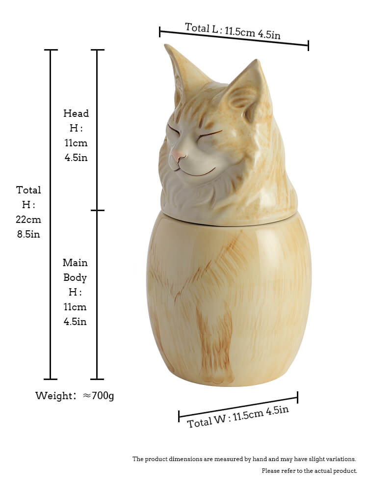 Maine Coon Cat Pet Urn | Ceramic Cat Urn Memorial | Handmade