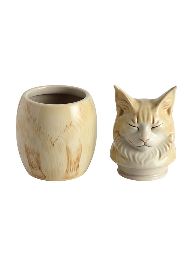 Maine Coon Cat Pet Urn | Ceramic Cat Urn Memorial | Handmade