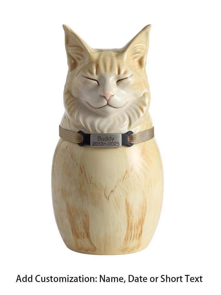 Maine Coon Cat Pet Urn | Ceramic Cat Urn Memorial | Handmade