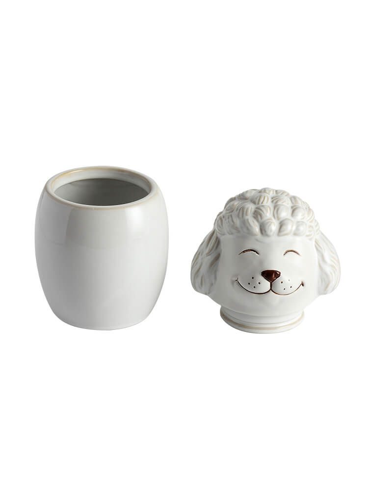 Poodle Pet Urn | Ceramic Dog Urn Memorial | Handmade