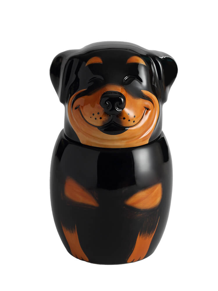 Rottweiler Pet Urn | Ceramic Dog Urn Memorial | Handmade