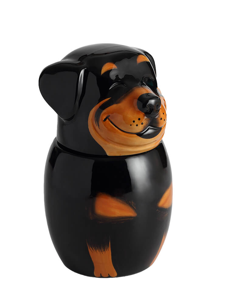 Rottweiler Pet Urn | Ceramic Dog Urn Memorial | Handmade