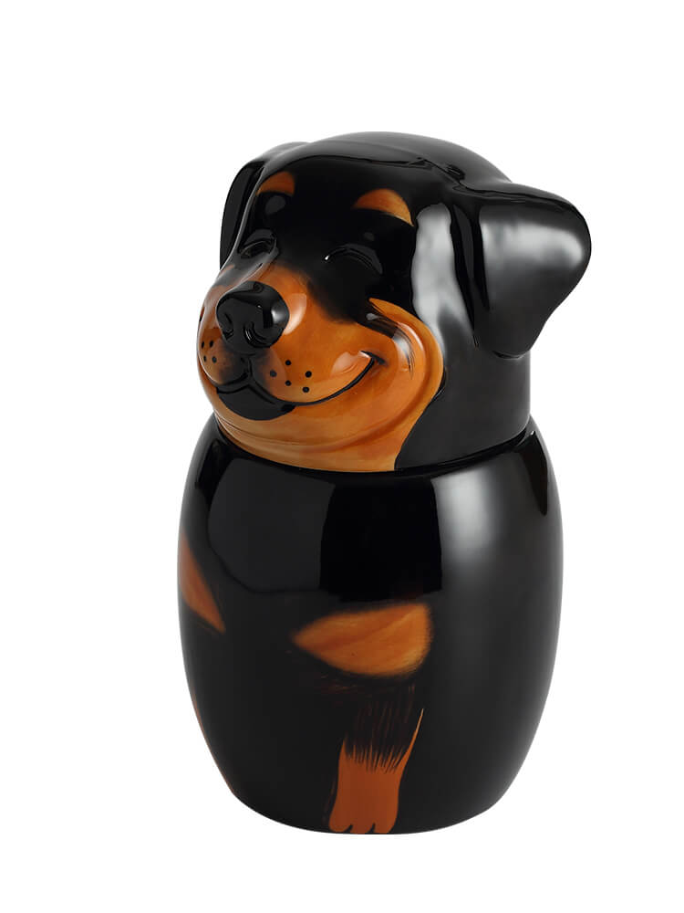 Rottweiler Pet Urn | Ceramic Dog Urn Memorial | Handmade