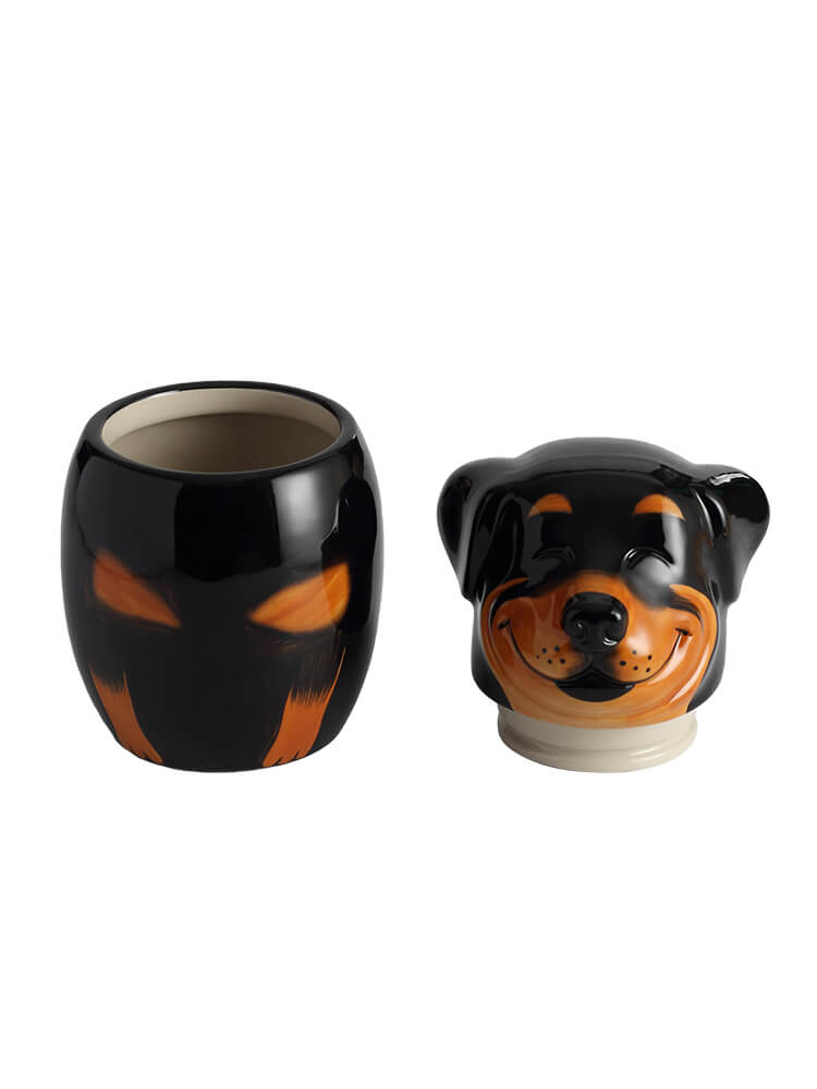 Rottweiler Pet Urn | Ceramic Dog Urn Memorial | Handmade