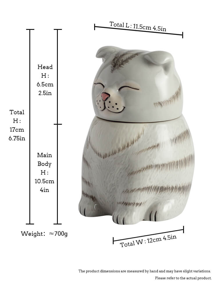 Scottish Fold Cat Pet Urn| Ceramic Cat Urn Memorial |Handmade