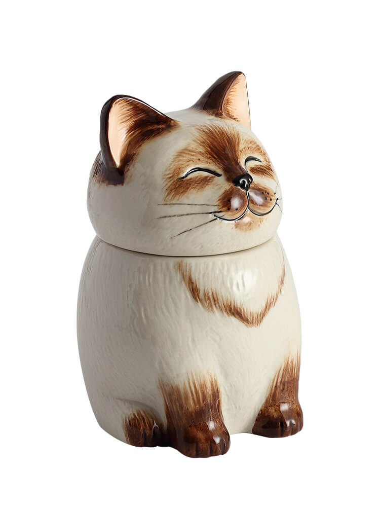 Siamese Cat Pet Urn | Ceramic Cat Urn Memorial | Handmade