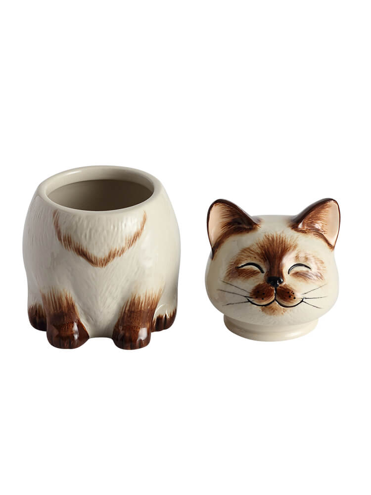 Siamese Cat Pet Urn | Ceramic Cat Urn Memorial | Handmade