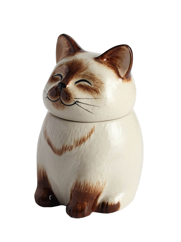 Siamese Cat Pet Urn | Ceramic Cat Urn Memorial | Handmade