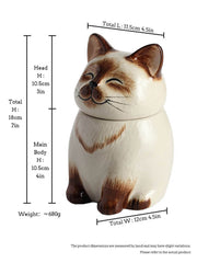 Siamese Cat Urn for Ashes | Handmade Ceramic Pet Memorial Urn
